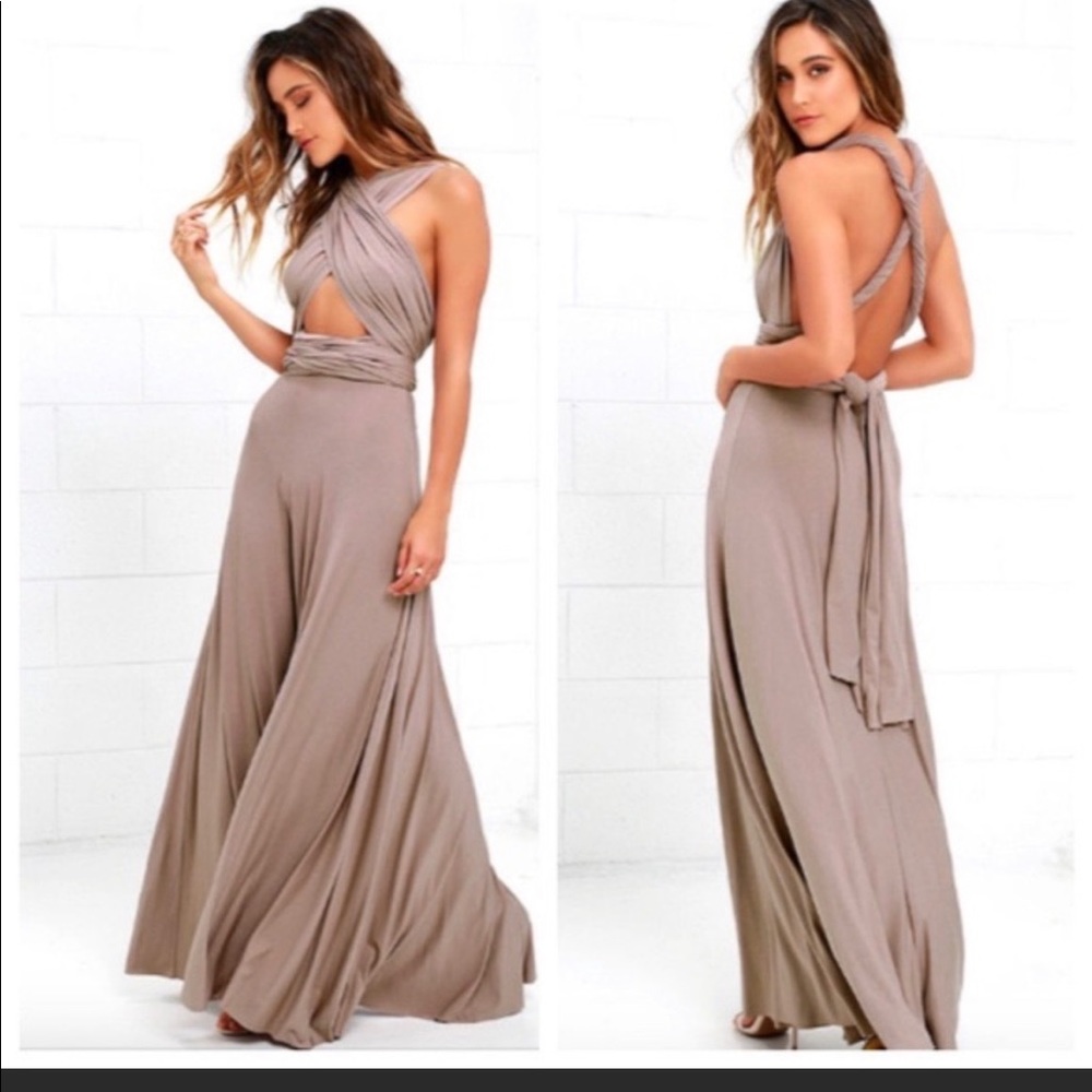 Tricks of the trade Taupe Maxi dress